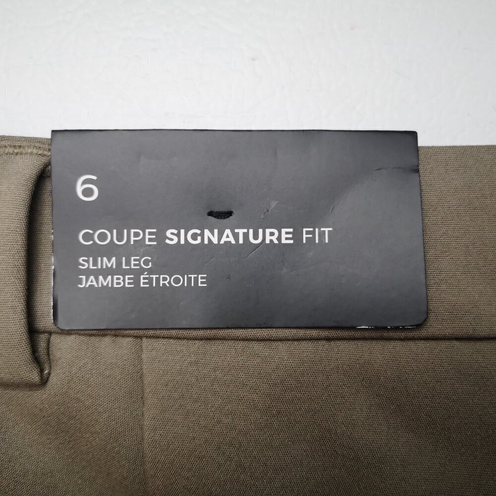 NWT RW&CO. Ladies Size 6 Taupe Slim Leg Zipper & 2 Clasp Closure Dress Pants - Picture 12 of 15